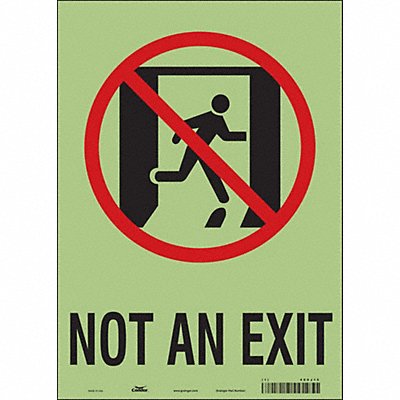 CONDOR 480J15 Safety Sign 14 in x 10 in Glow Vinyl