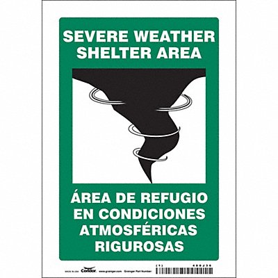 CONDOR 480J36 Safety Sign 10 in x 7 in Vinyl