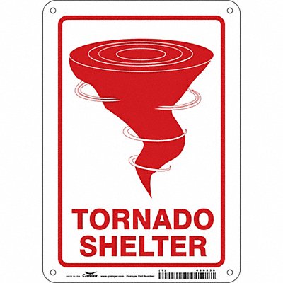 CONDOR 480J38 K1739 Safety Sign 10 in x 7 in Aluminum