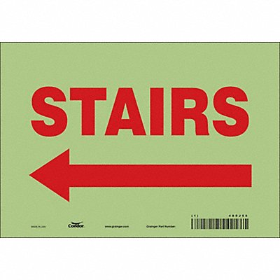 CONDOR 480J56 Safety Sign 7 in x 10 in Glow Vinyl