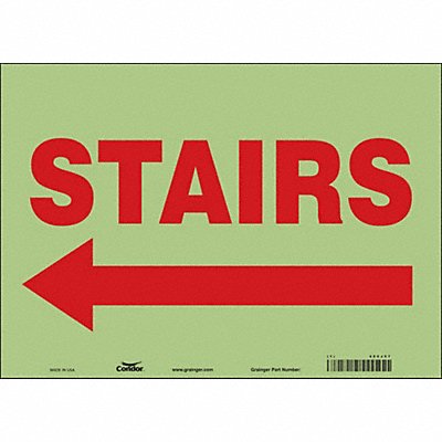 CONDOR 480J57 Safety Sign 10 in x 14 in Glow Vinyl