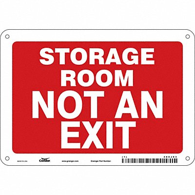 CONDOR 480J83 Safety Sign 7 in x 10 in Polyethylene