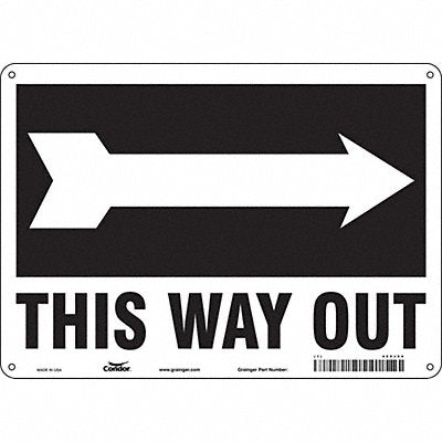 CONDOR 480J94 Safety Sign 10 in x 14 in Polyethylene