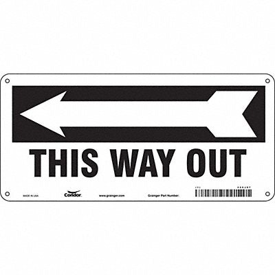 CONDOR 480J97 Safety Sign 6 1/2 in x 14 in Aluminum
