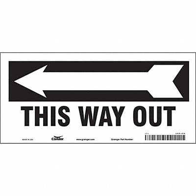 CONDOR 480J99 Safety Sign 6 1/2 in x 14 in Vinyl