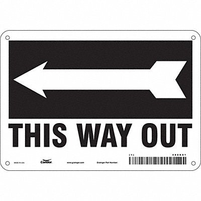 CONDOR 480K01 Safety Sign 7 in x 10 in Aluminum