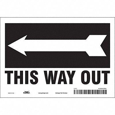 CONDOR 480K06 Safety Sign 7 in x 10 in Vinyl