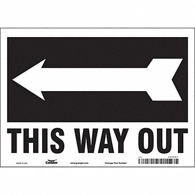 CONDOR 480K07 Safety Sign 10 in x 14 in Vinyl