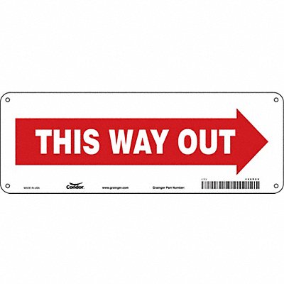 CONDOR 480K09 J7058 Safety Sign 5 in x 14 in Aluminum