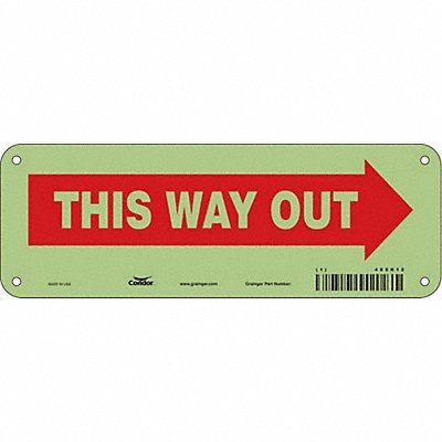 CONDOR 480K12 Safety Sign 3 1/2in x 10in Polyethylene