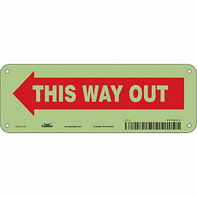 CONDOR 480K22 Safety Sign 3 1/2in x 10in Polyethylene