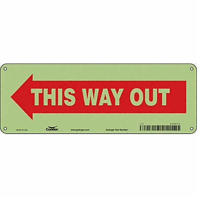 CONDOR 480K23 Safety Sign 5 in x 14 in Polyethylene