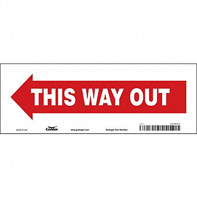 CONDOR 480K27 J7056 Safety Sign 5 in x 14 in Vinyl