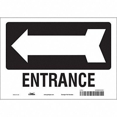CONDOR 480K38 K1789 Safety Sign 7 in x 10 in Vinyl