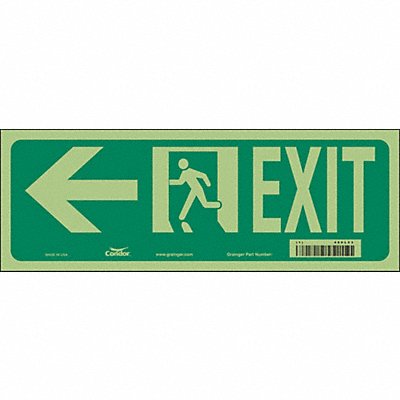 CONDOR 480L23 Safety Sign 5 in x 14 in Glow Vinyl