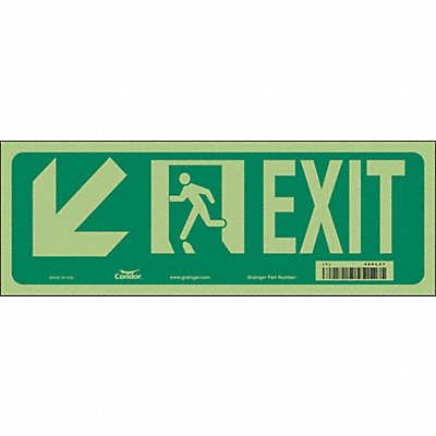 CONDOR 480L27 Safety Sign 5 in x 14 in Glow Vinyl