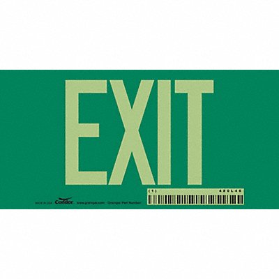 CONDOR 480L46 Safety Sign 3 in x 6 in Glow Vinyl