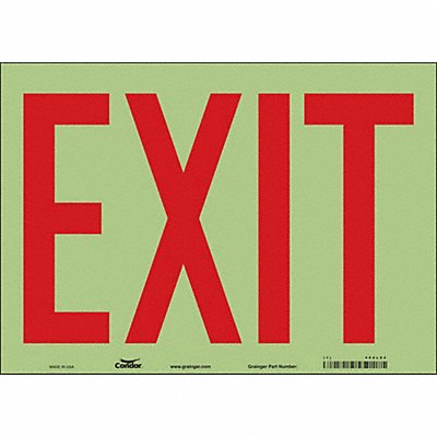 CONDOR 480L82 Safety Sign 10 inx14 in Glow Vinyl
