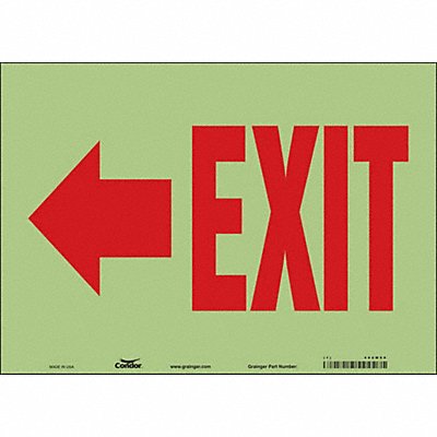 CONDOR 480M60 Safety Sign 10 inx14 in Glow Vinyl