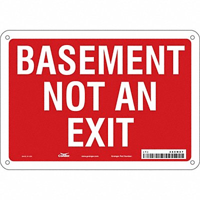 CONDOR 480M67 Safety Sign 7 in x 10 in Aluminum