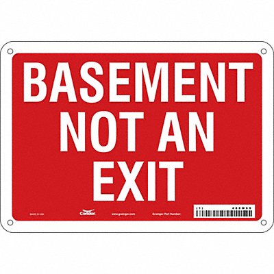 CONDOR 480M69 Safety Sign 7 in x 10 in Polyethylene
