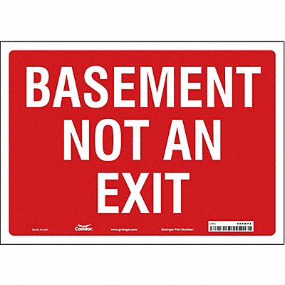 CONDOR 480M72 Safety Sign 10 in x 14 in Vinyl