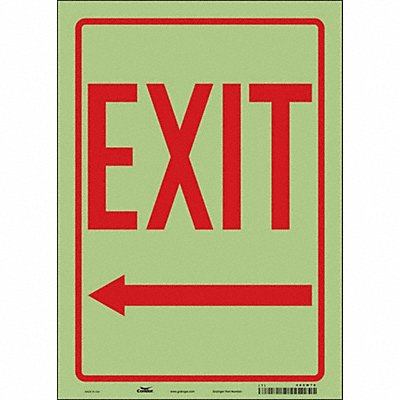 CONDOR 480M76 Safety Sign 14 inx10 in Glow Vinyl