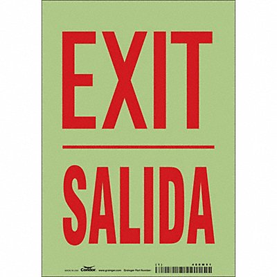 CONDOR 480M91 K1873 Safety Sign 10 inx7 in Glow Vinyl