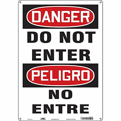 CONDOR 480N17 Safety Sign 20 in x 14 in Aluminum