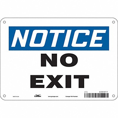 CONDOR 480N77 Safety Sign 7 in x 10 in Polyethylene