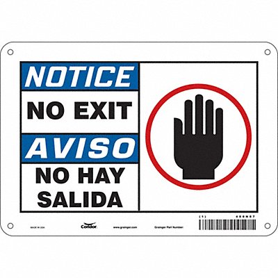 CONDOR 480N87 Safety Sign 7 in x 10 in Aluminum