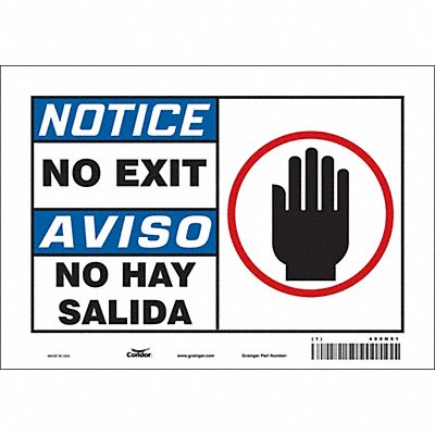 CONDOR 480N91 Safety Sign 7 in x 10 in Vinyl