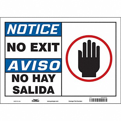 CONDOR 480N92 Safety Sign 10 in x 14 in Vinyl