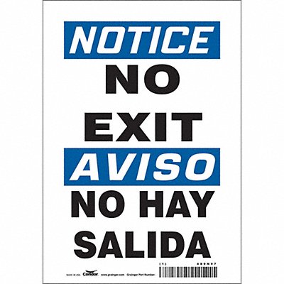 CONDOR 480N97 Safety Sign 10 in x 7 in Vinyl