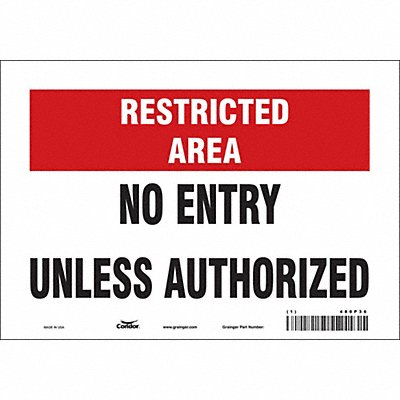 CONDOR 480P36 Safety Sign 7 inx10 in Vinyl