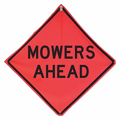 EASTERN METAL SIGNS AND SAFETY 8CD69 Mowing Ahead Traffic Sign 48 x 48