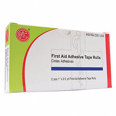 GRAINGER 99990202 First Aid Tape 2 1/2yd 1 W White PK2