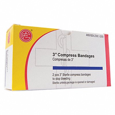 GRAINGER 99990302 Bandage White 4 1/8yd L 3 W PK2