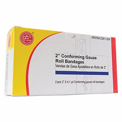 GRAINGER 99990501 Gauze Wrap White 4 1/8yd L 2 W PK2