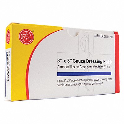 GRAINGER 99990702 Gauze Wrap White 3 L 3 W PK4