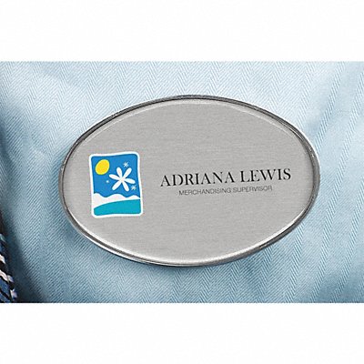 MIGHTY BADGE 906826 Badge Oval Blank Legend PK10