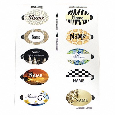 MIGHTY BADGE 901860 Insert Oval Blank Legend PK5