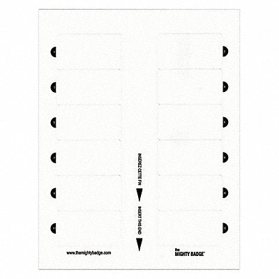 MIGHTY BADGE 901856 Insert 1-1/2 x 2-3/4 Blank Legend PK5