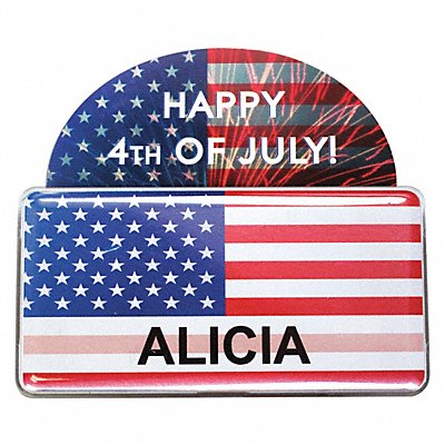 MIGHTY BADGE 905926 Badge USA Flag Blank Legend PK10