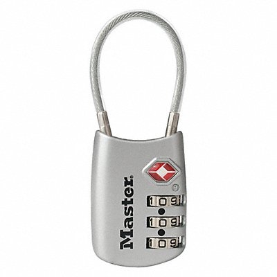 MASTER LOCK 4688DSLV Combination Padlock 1 2/3 in Oval Silver