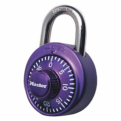 MASTER LOCK 1526D Combination Padlock 2 in Round Purple