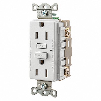 GRAINGER GF15W GFCI Receptacle Self-Testing 2 Poles