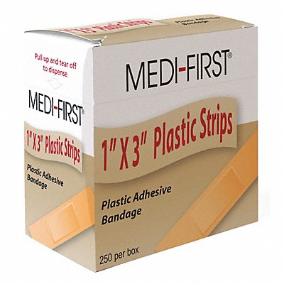 GRAINGER 60048 Strip Bandages 3 x1 Plastic PK250