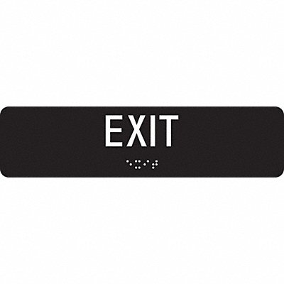 CONDOR 483U09 ADA Braille Facility Sign 2x8in Acrylic