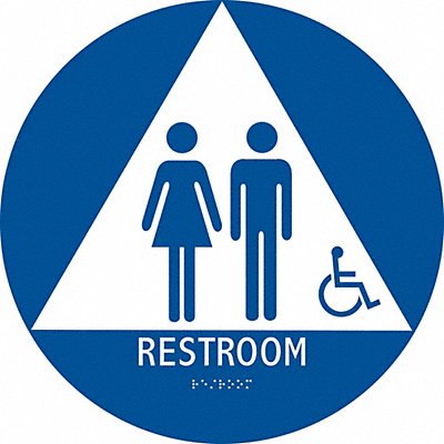 CONDOR 483U15 ADA Braille Facility Sign 12x12in Plstic